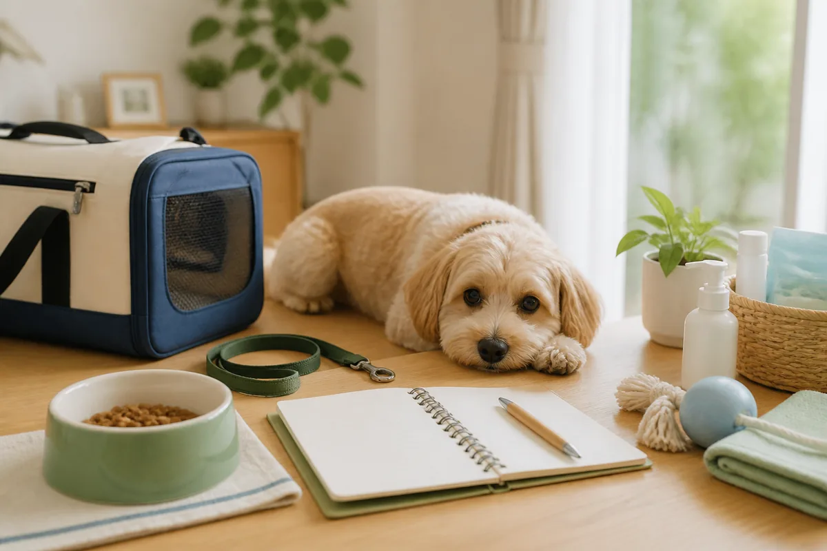 犬と暮らすための家計をノートと用品で整理した日本の室内